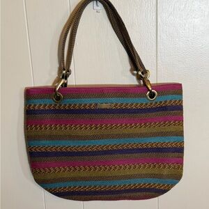 Eric Javits Colorful Striped Tote Bag